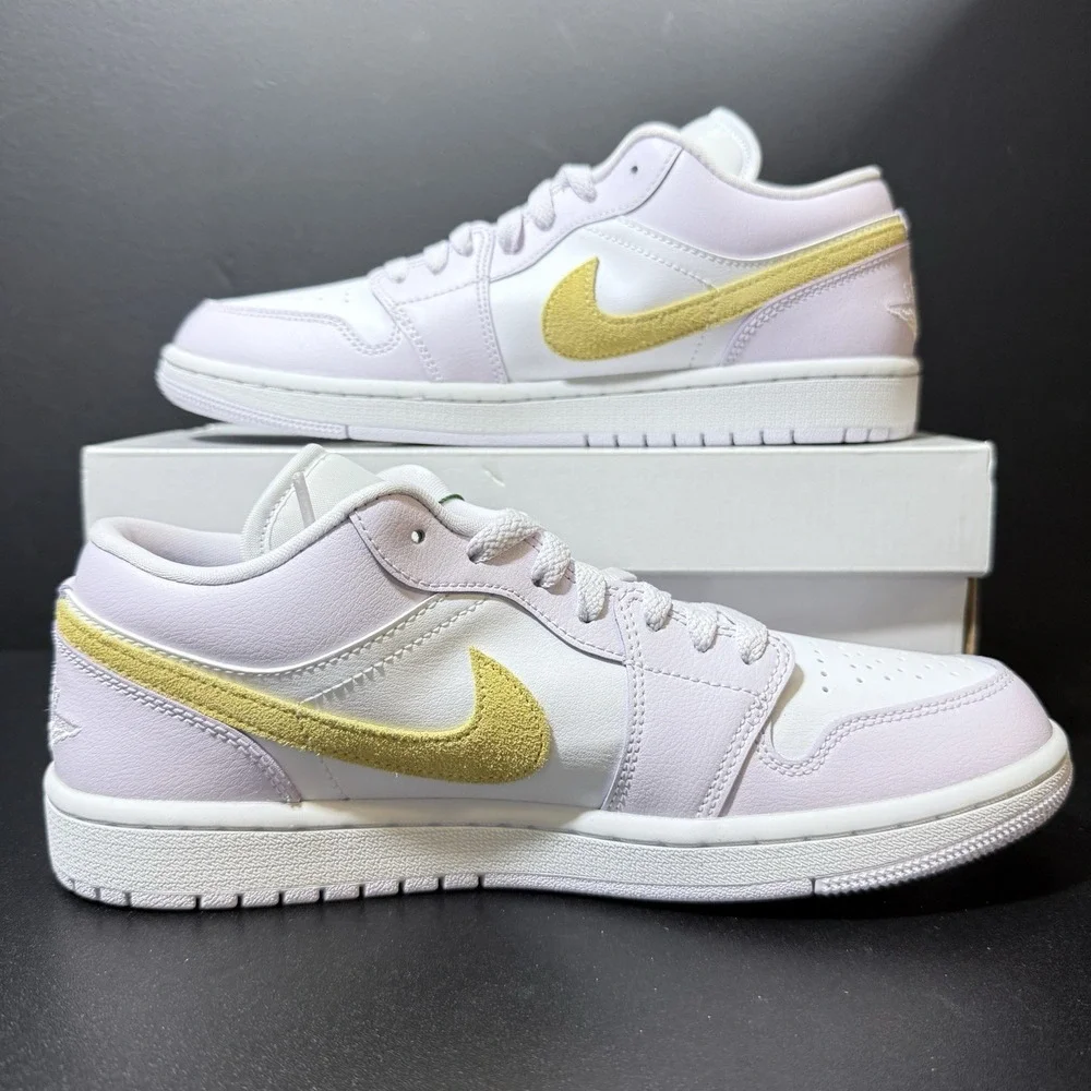 Women's Air Jordan 1 Low Size 10 Shoes Barely Grape Lemon Wash Purple DC0774-501